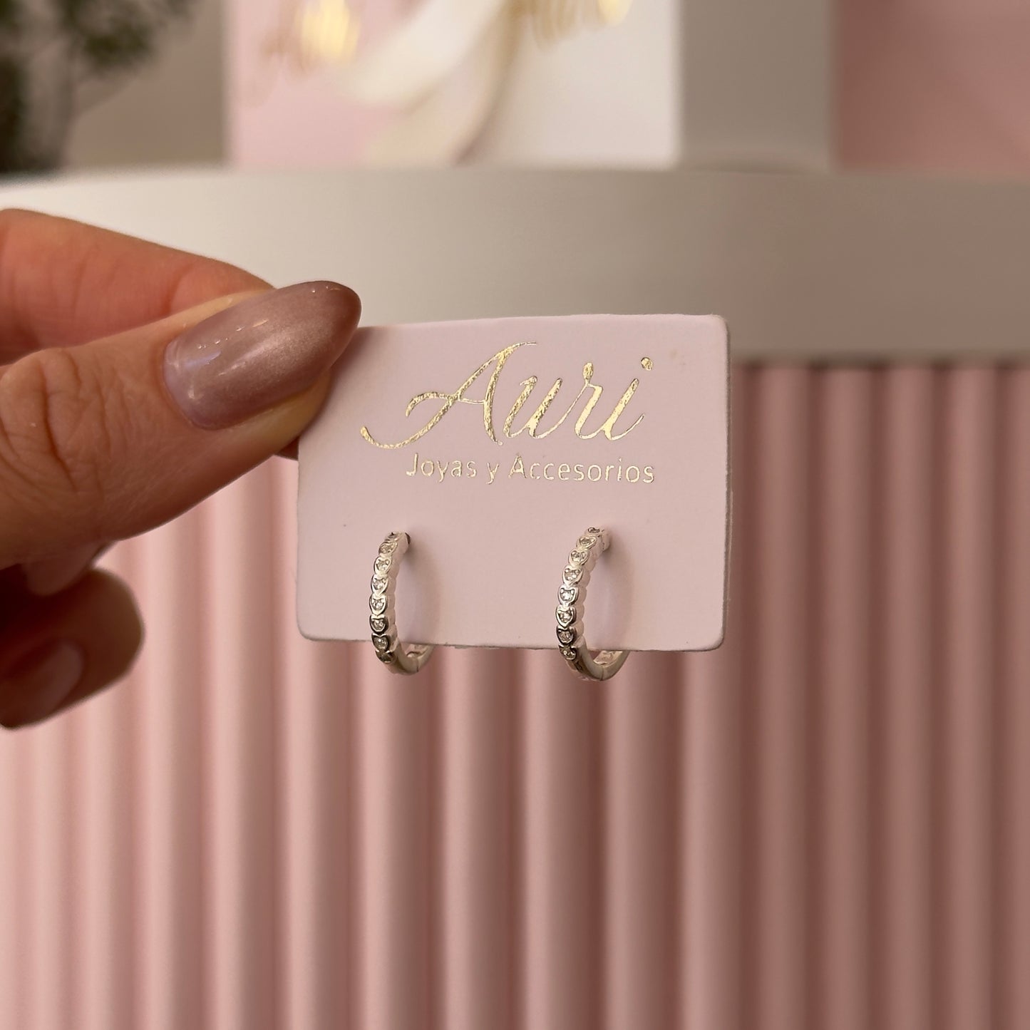 AROS MINI CORAZÓNES PLATA
