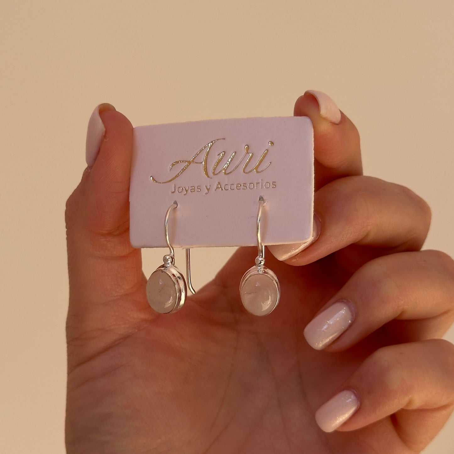 PENDIENTES CUARZO ROSA