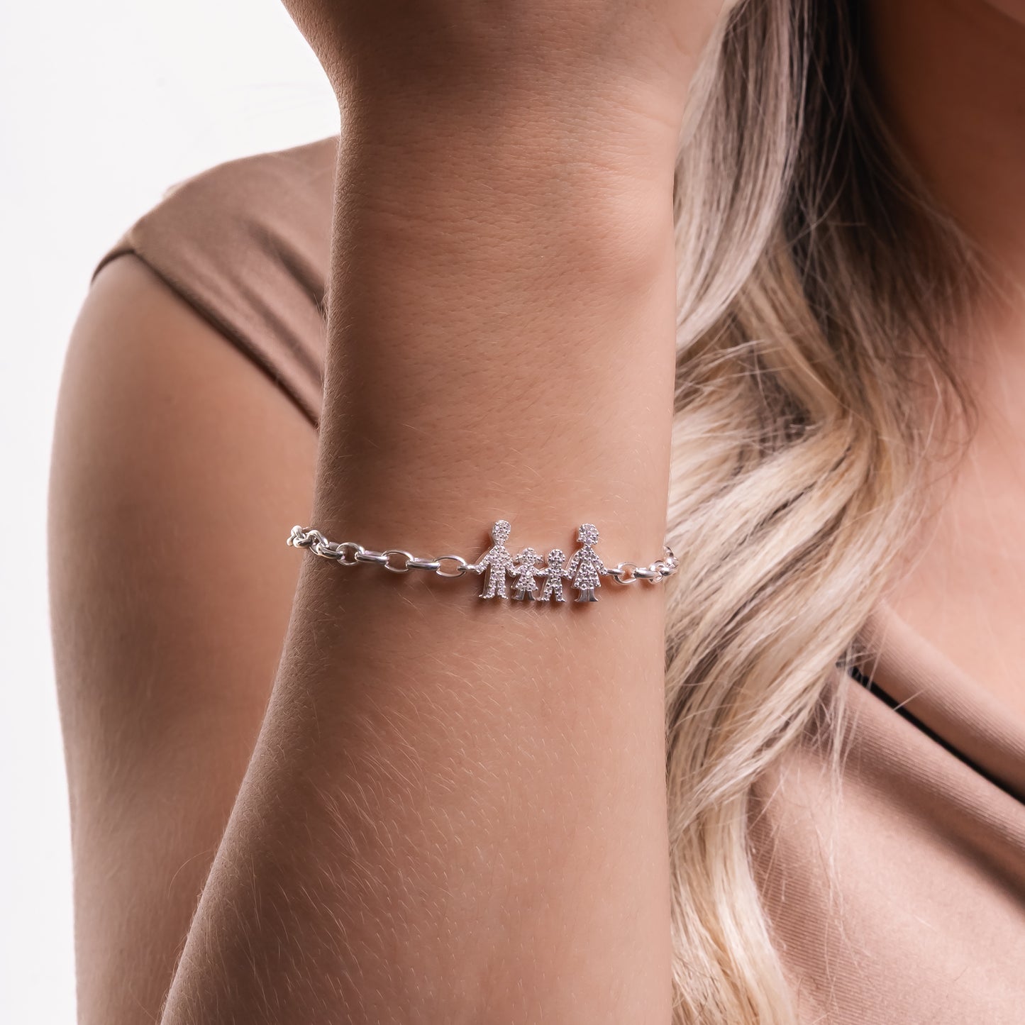 PULSERA FAMILIA PLATA