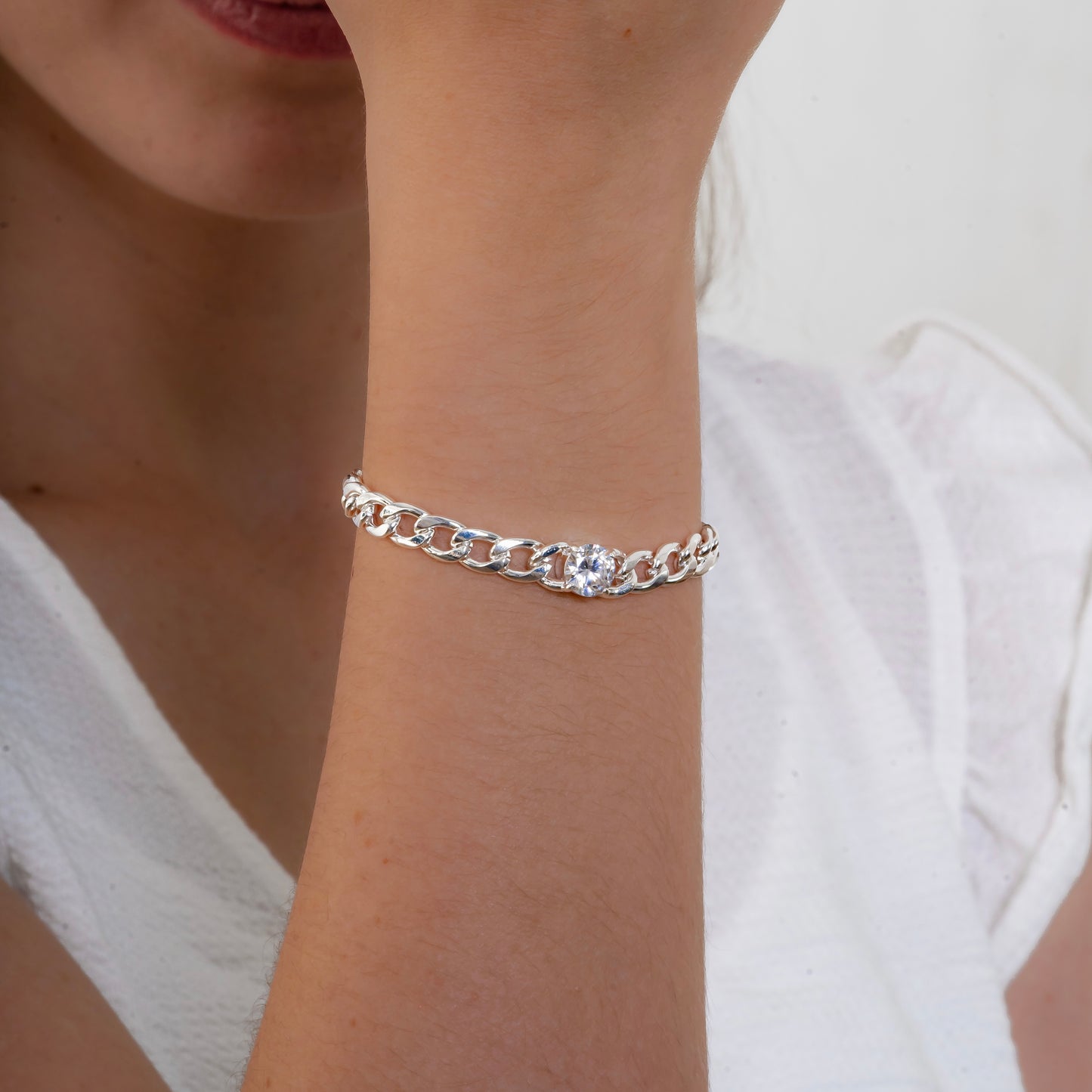 PULSERA ACERO BLANCO