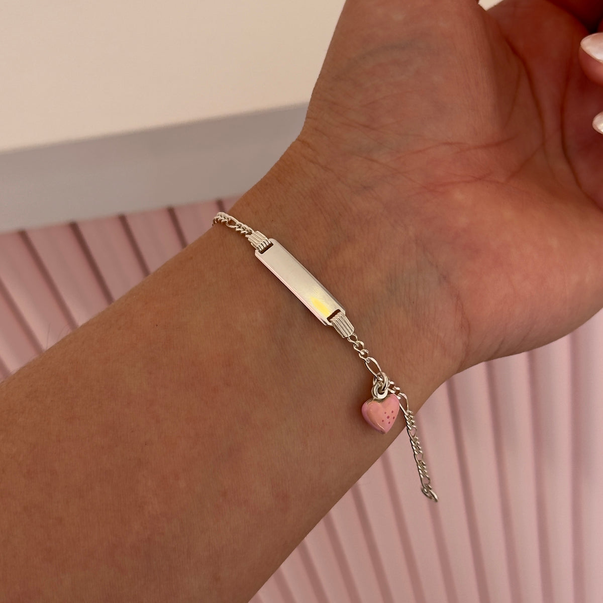 PULSERA NIÑA PARA GRABAR PLATA