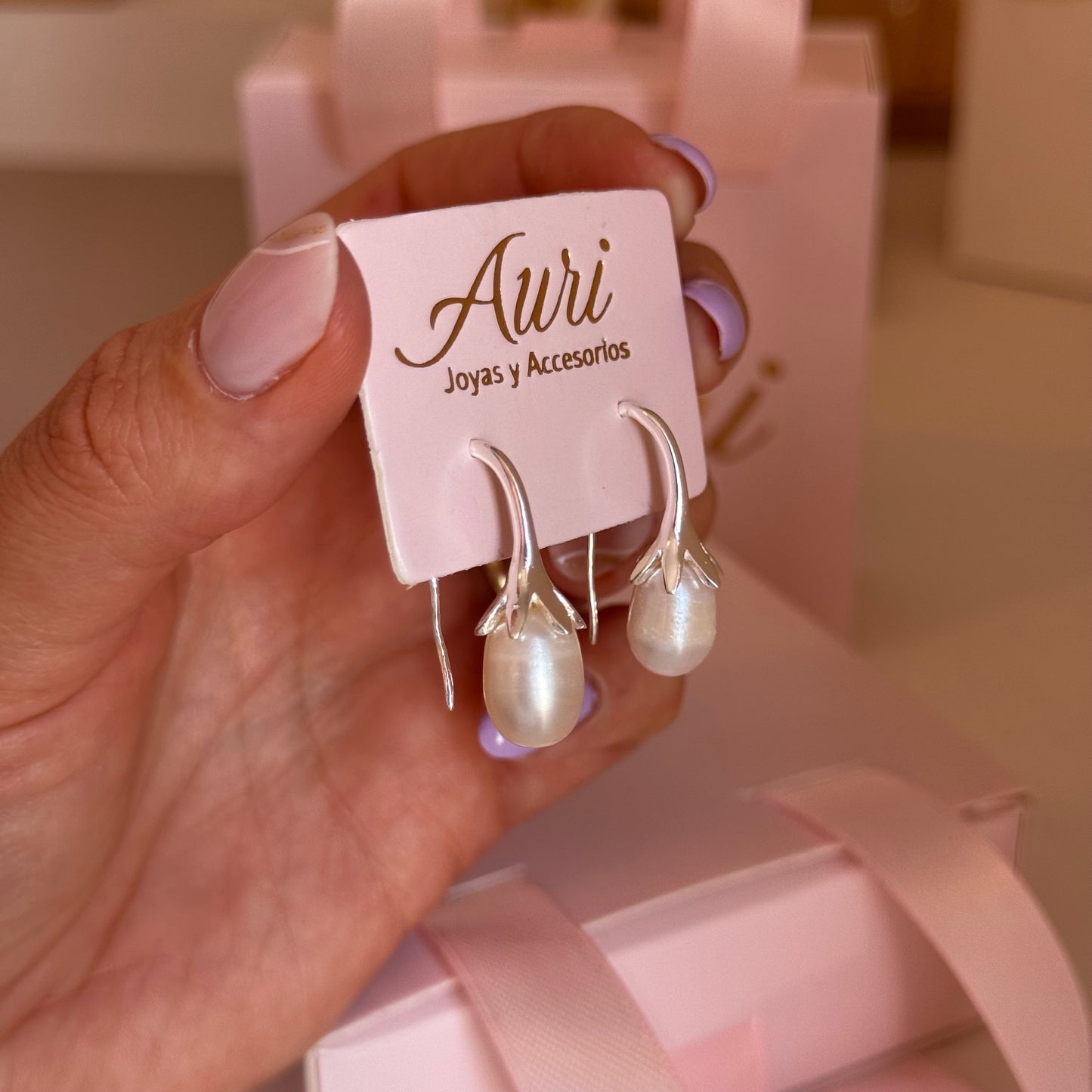 PENDIENTES DE PERLA DE CULTIVO
