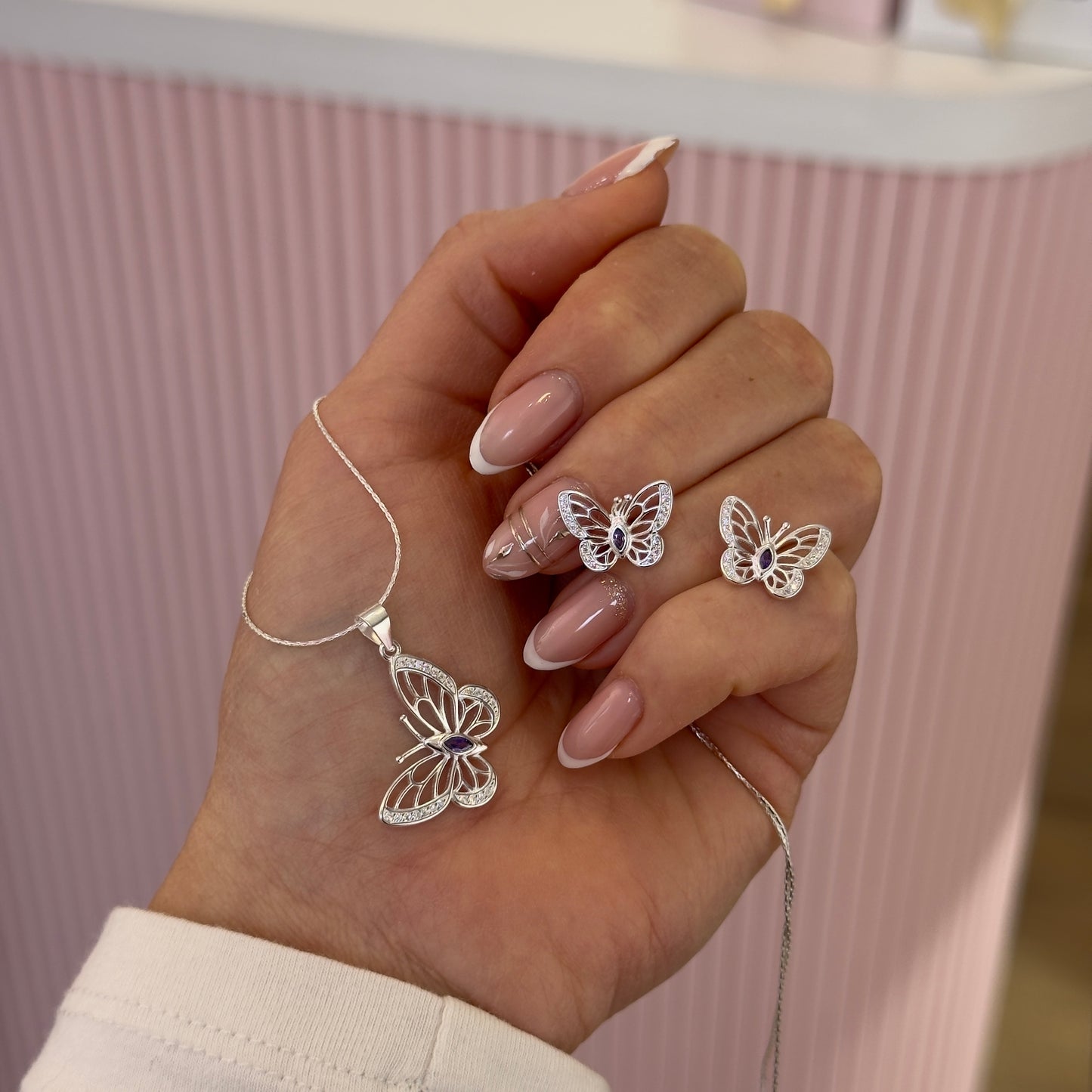 CONJUNTO MARIPOSA PLATA