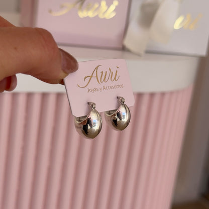 AROS HUEVITO INFLADOS PLATA