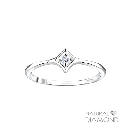 CONJUNTO CON DIAMANTES NATURALES PLATA
