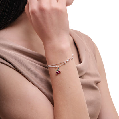 PULSERA CEREZA PLATA