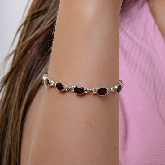 PULSERA ITALIANA CON GRANATE