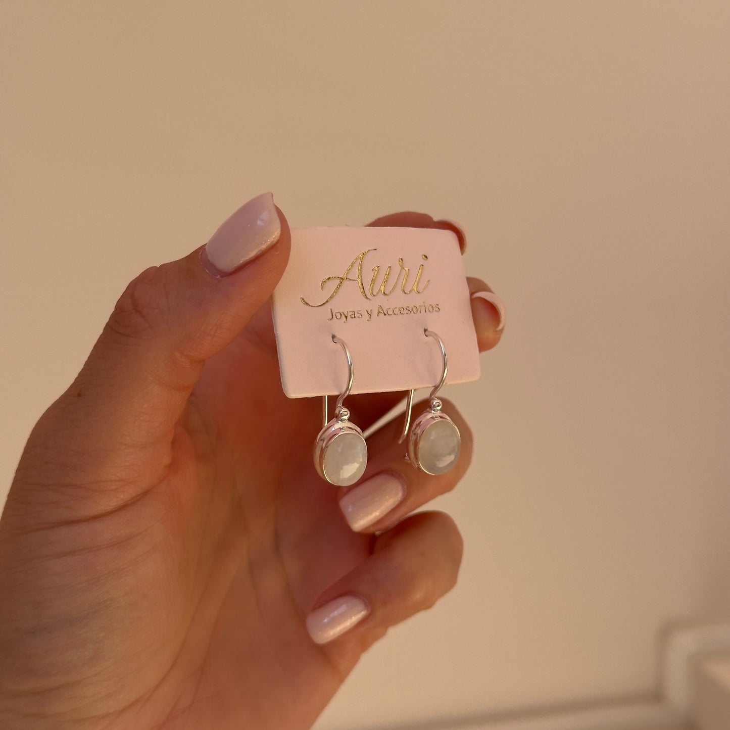 PENDIENTES PIEDRA LUNAR ÓVALO