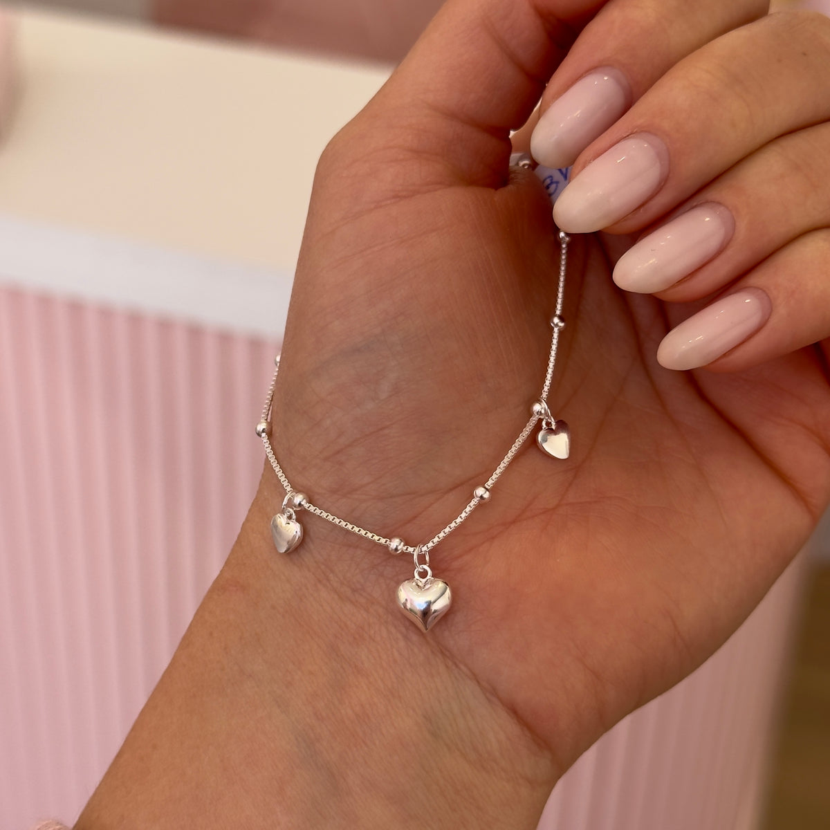 PULSERA CORAZÓN PLATA