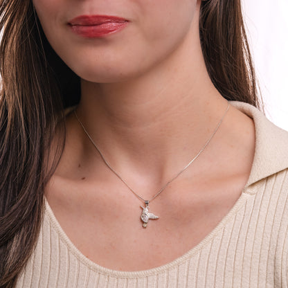 CADENITA COLIBRÍ BLANCO PLATA