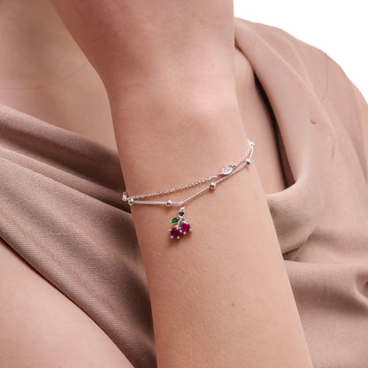 PULSERA CEREZA PLATA