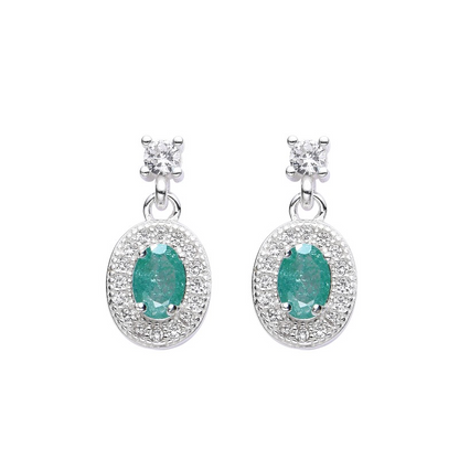 PENDIENTES JADE PLATA