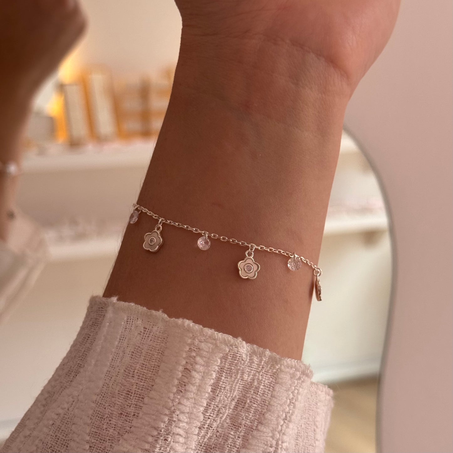 PULSERA FLORES NÁCAR