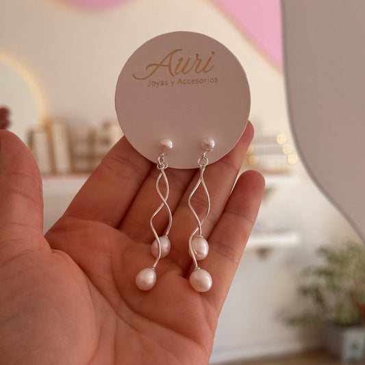 PENDIENTES PERLA DE RÍO