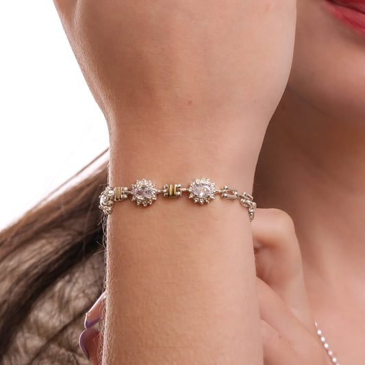 PULSERA RINA PLATA Y ORO