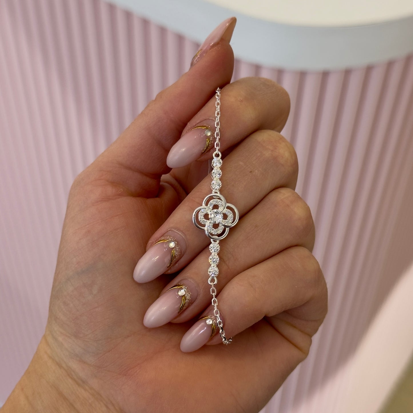 PULSERA FLOR PLATA