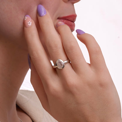 ANILLO PIEDRA LUNAR PLATA