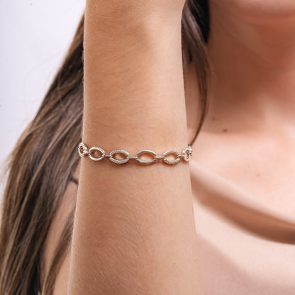 PULSERA ÓVALOS PLATA