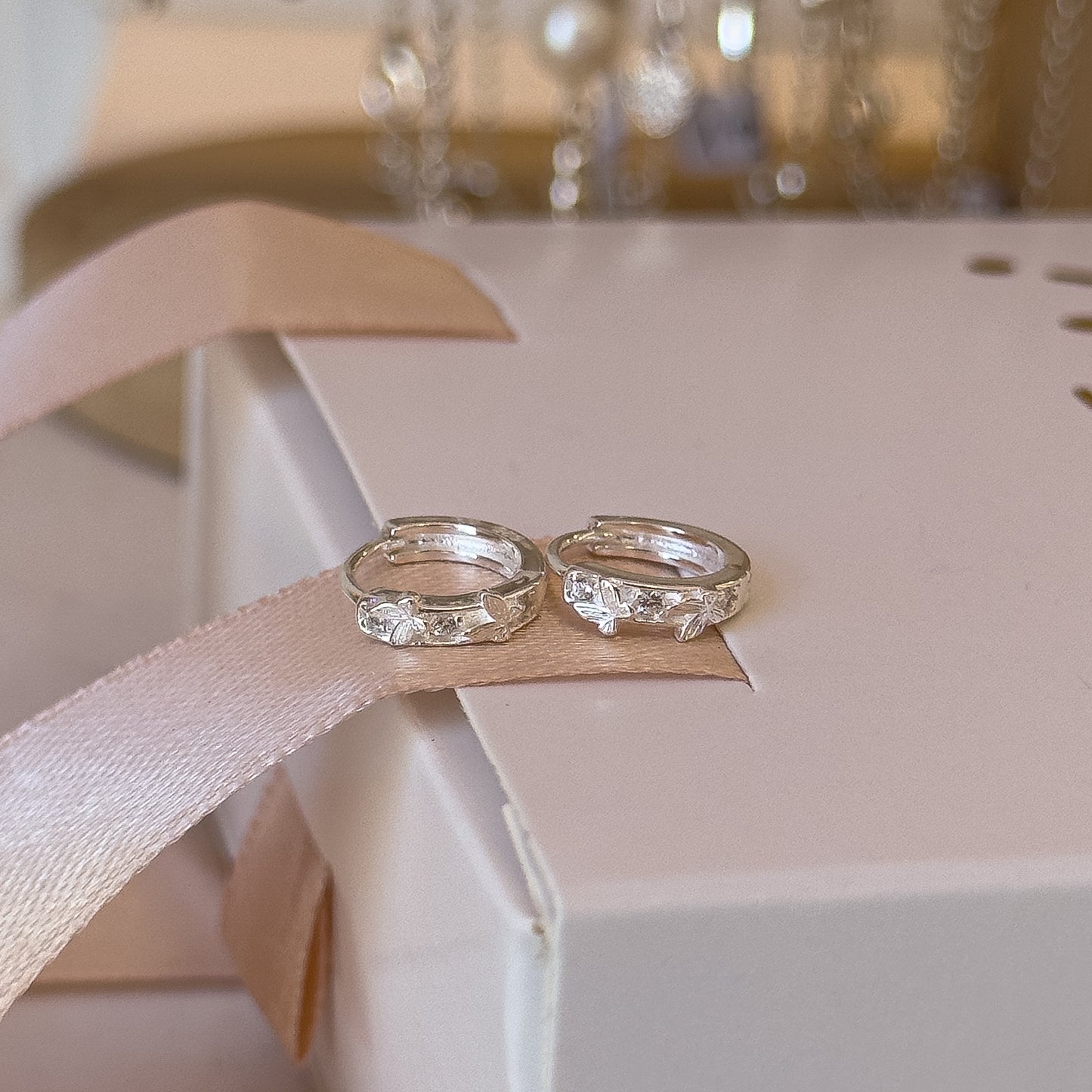 MINI AROS MARIPOSA PLATA