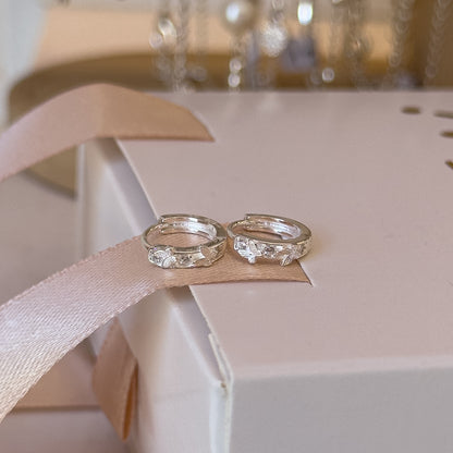MINI AROS MARIPOSA PLATA