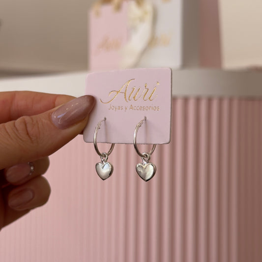 AROS CORAZÓN NÁCAR