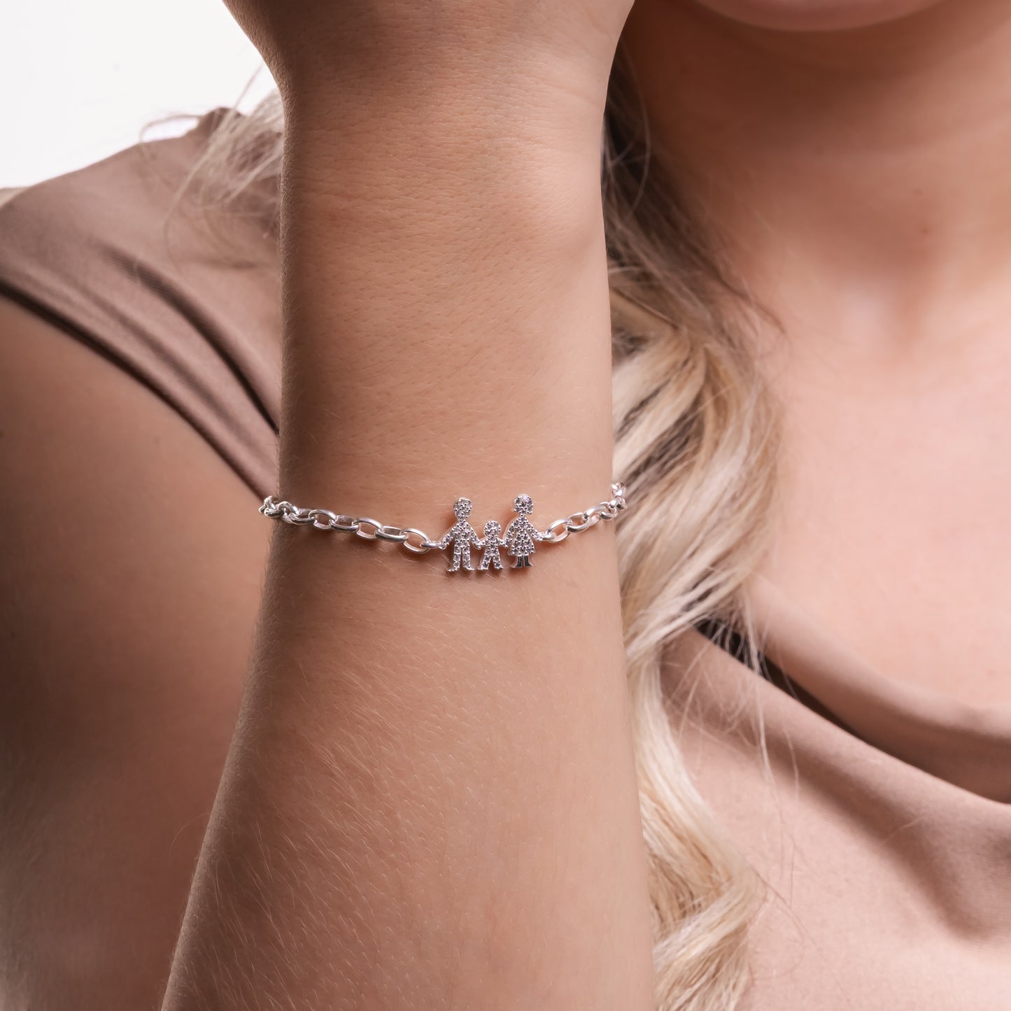 PULSERA FAMILIA PLATA