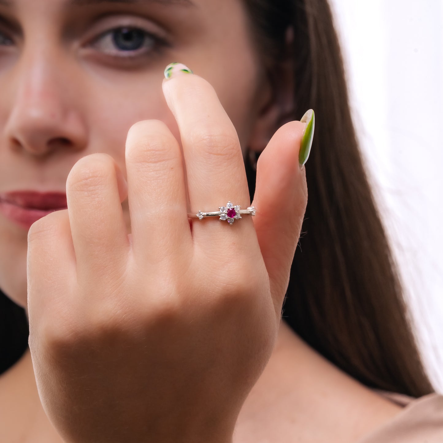 ANILLO FLOR PLATA