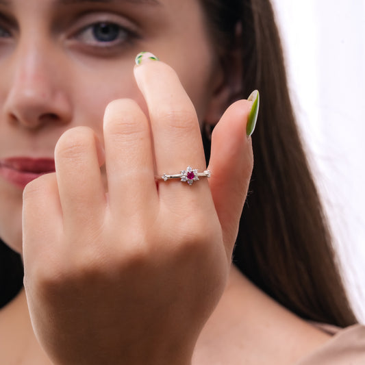 ANILLO FLOR PLATA