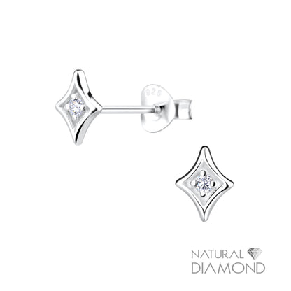 CONJUNTO CON DIAMANTES NATURALES PLATA