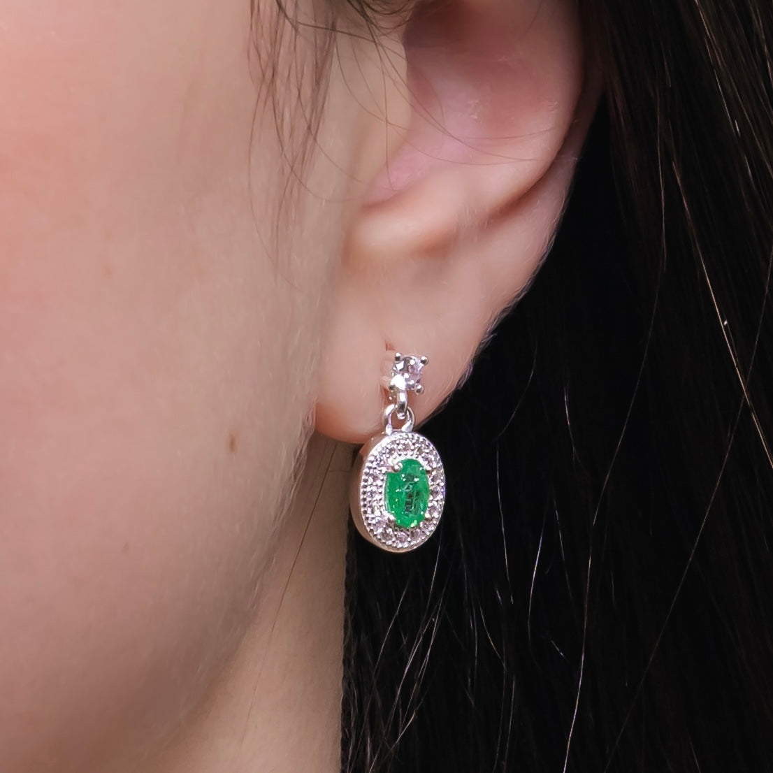 PENDIENTES JADE PLATA
