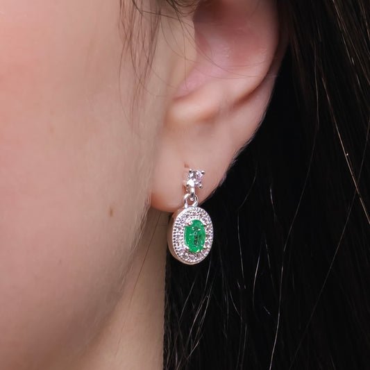 PENDIENTES JADE PLATA