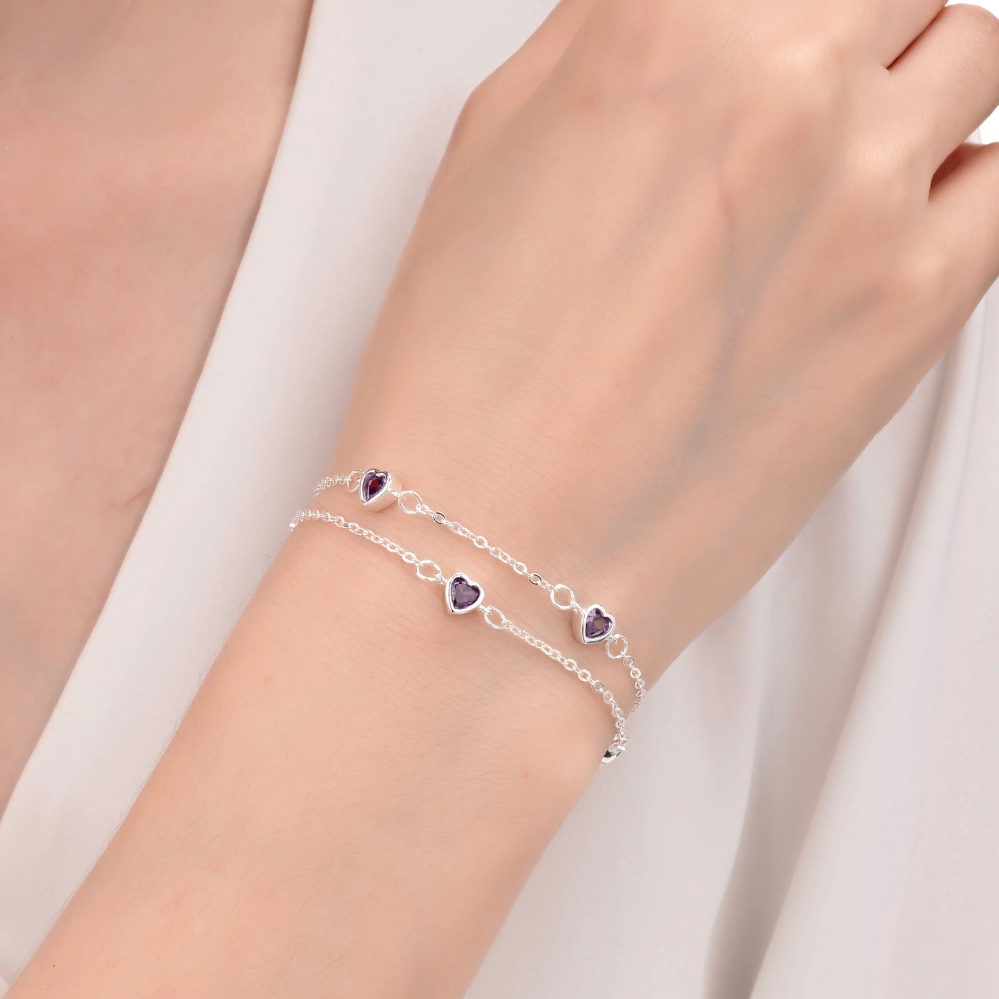 PULSERA CORAZÓN LILA