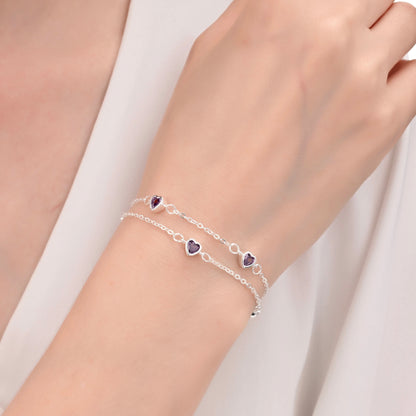 PULSERA CORAZÓN LILA