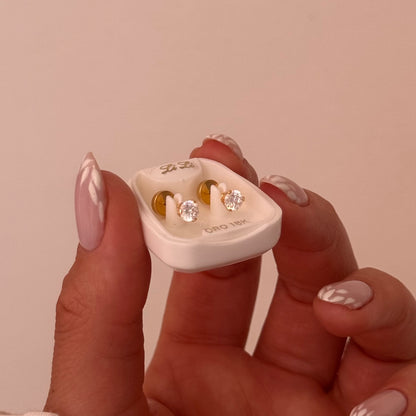 ABRIDOR DE ORO 18k CIRCONIA 3 MM