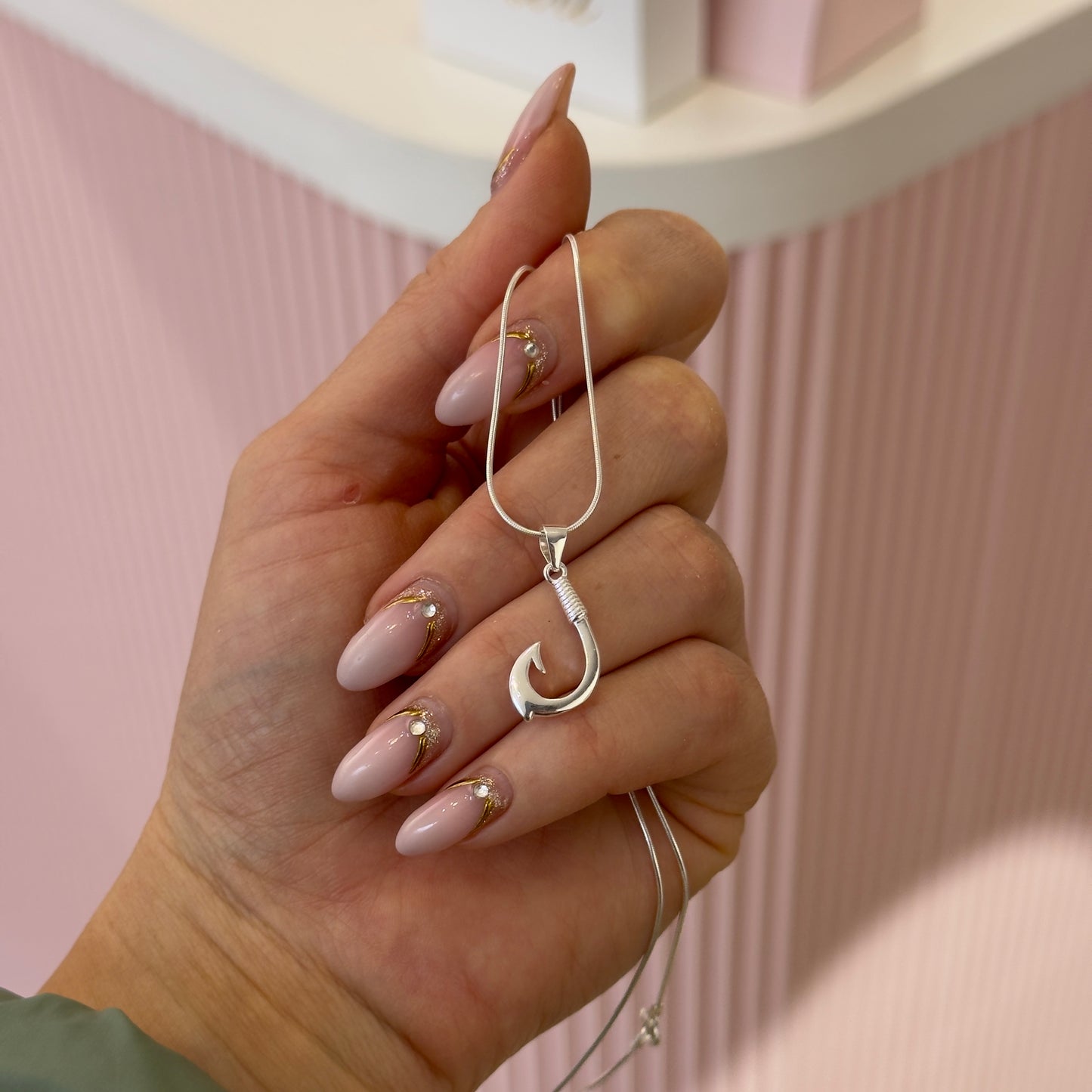 CADENITA ANZUELO PLATA