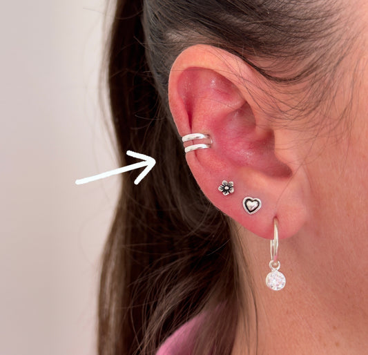 EAR CUFF DOBLE PLATA