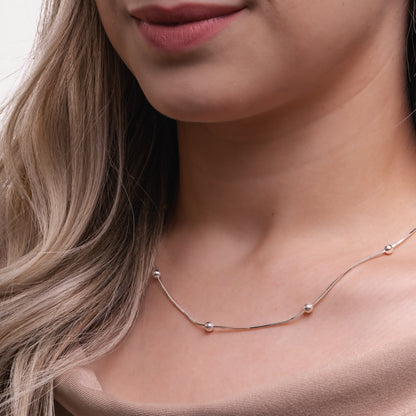 CADENA BOLITAS PLATA
