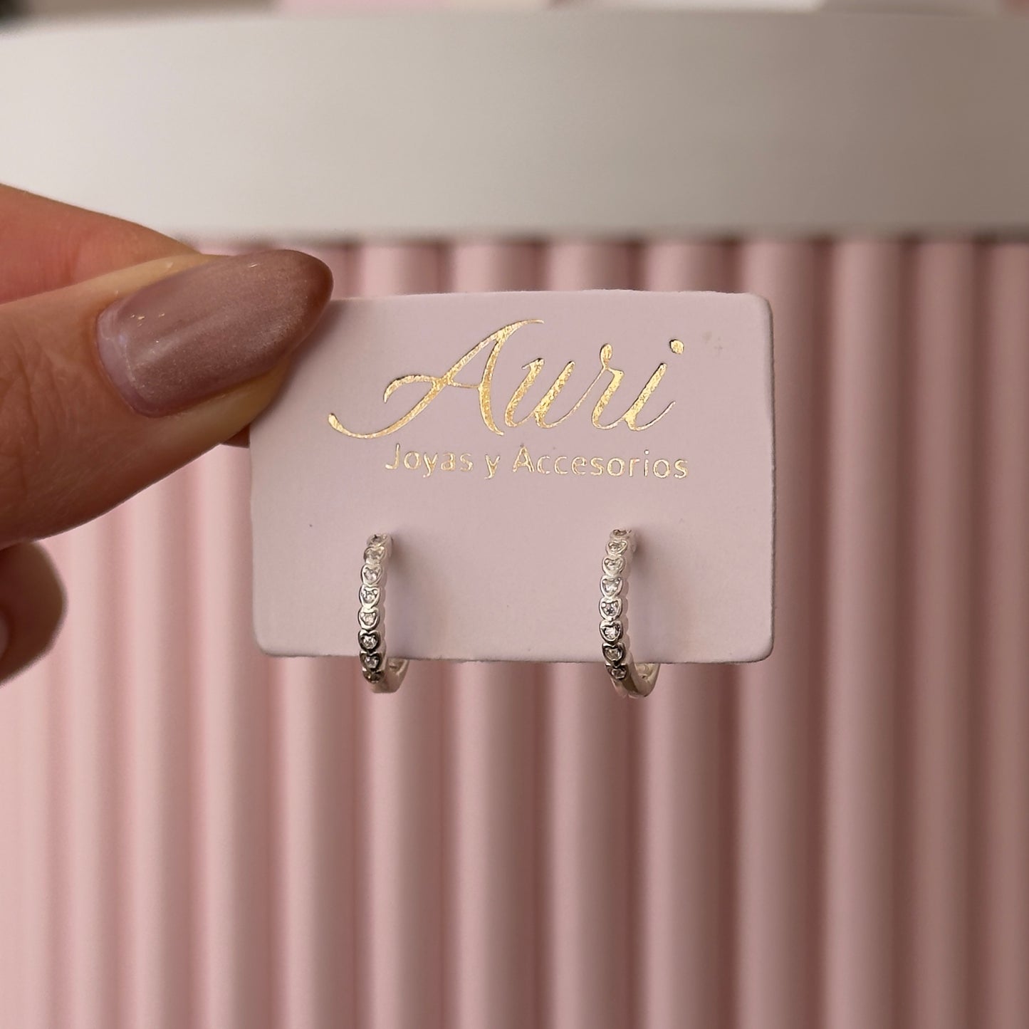 AROS MINI CORAZÓNES PLATA