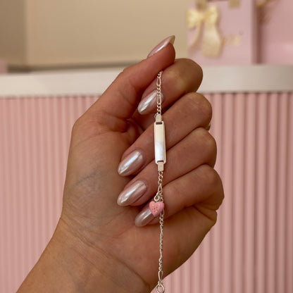 PULSERA NIÑA PARA GRABAR PLATA