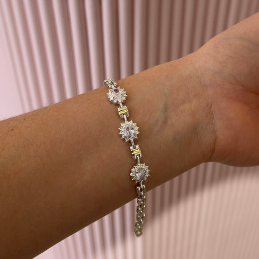 PULSERA RINA PLATA Y ORO