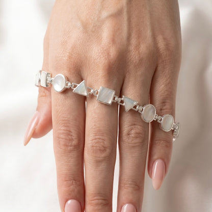 PULSERA NÁCAR SAHA PLATA