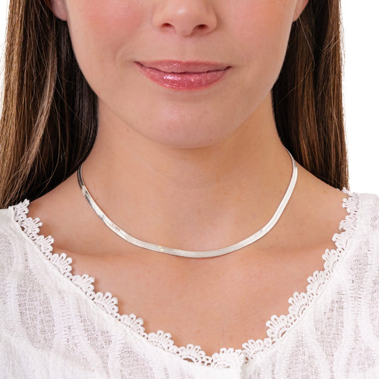 CADENITA SNAKE ACERO BLANCO