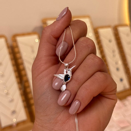 COLLAR COLIBRÍ AZUL