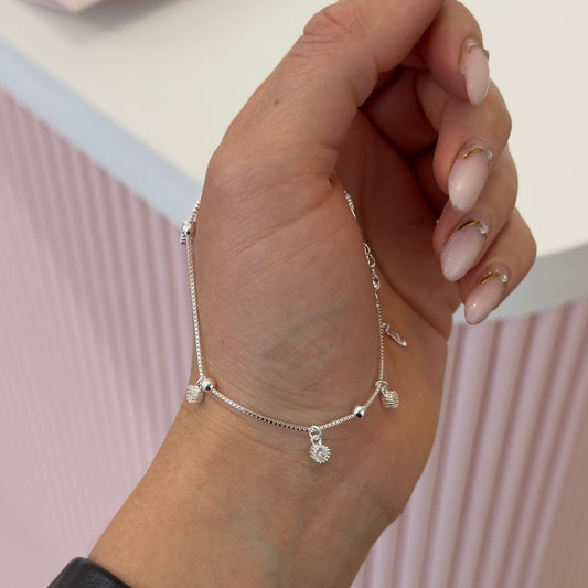 PULSERA PUNTITOS DE LUZ PLATA