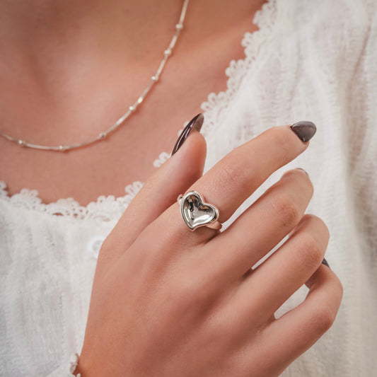 ANILLO CORAZÓN LISO