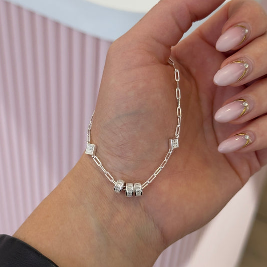 PULSERA TAMBORES PLATA