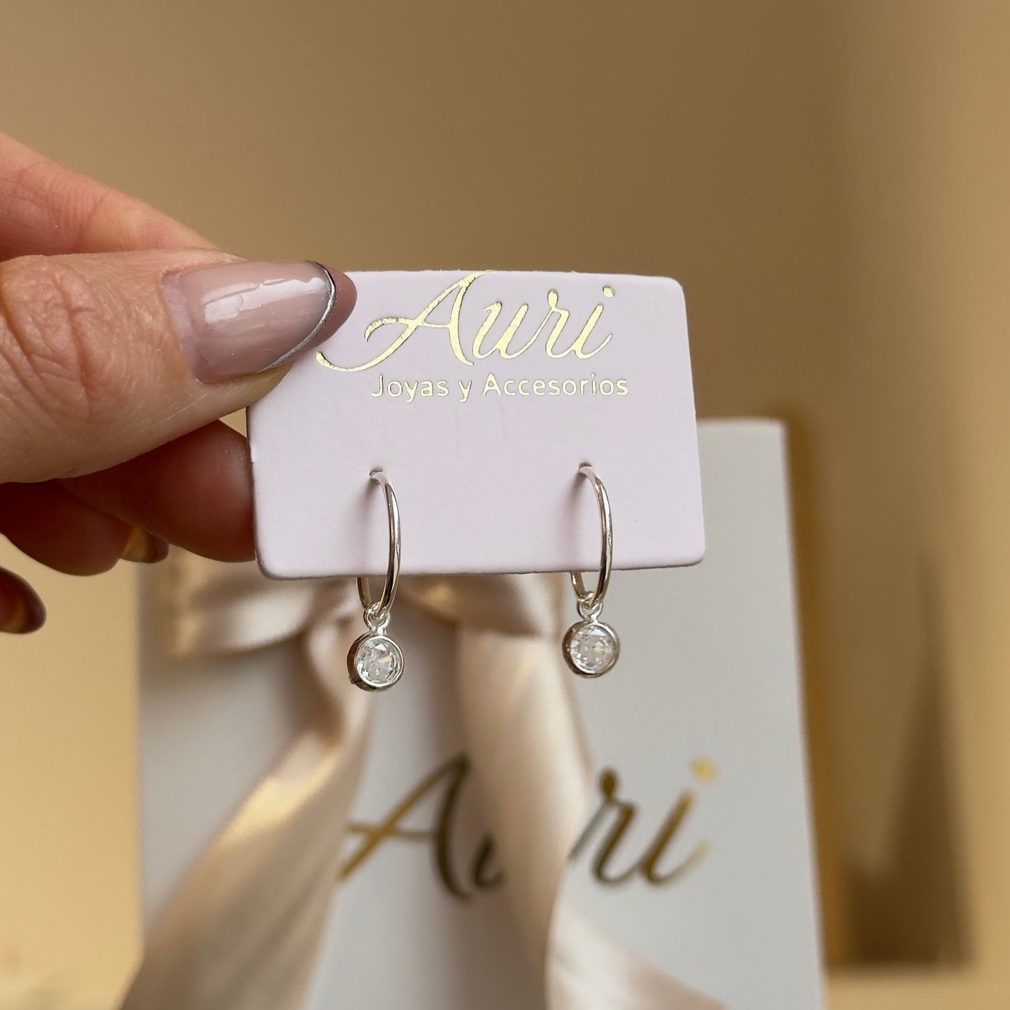 AROS CON CIRCONIA PLATA