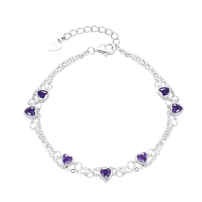 PULSERA CORAZÓN LILA