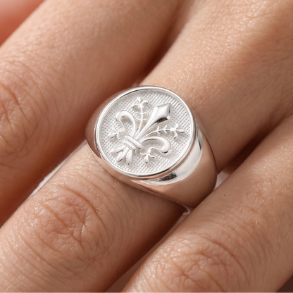 ANILLO FLOR DE LIS PLATA